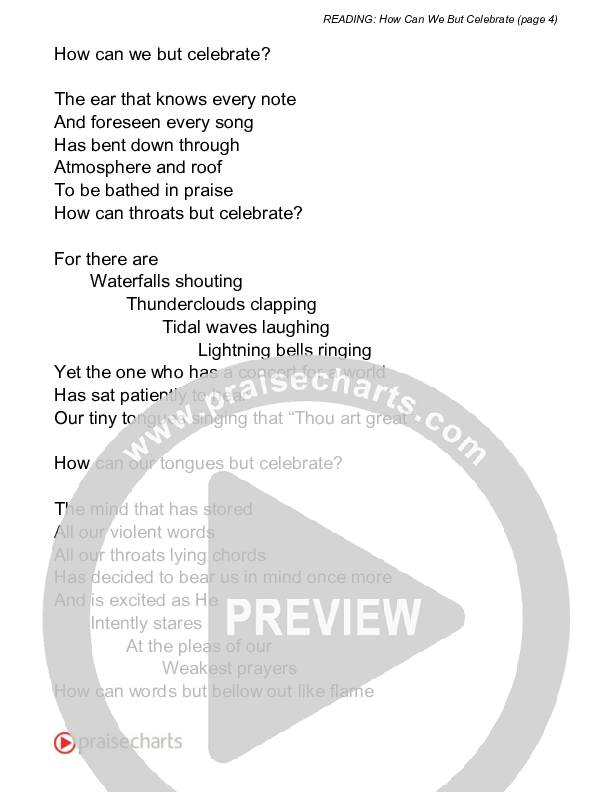 Celebration - How Can We But Celebrate (Reading) Reading (David Bowden Readings)