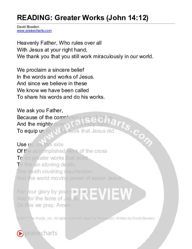 Greater Works John 14 (Reading) Reading (David Bowden Readings)