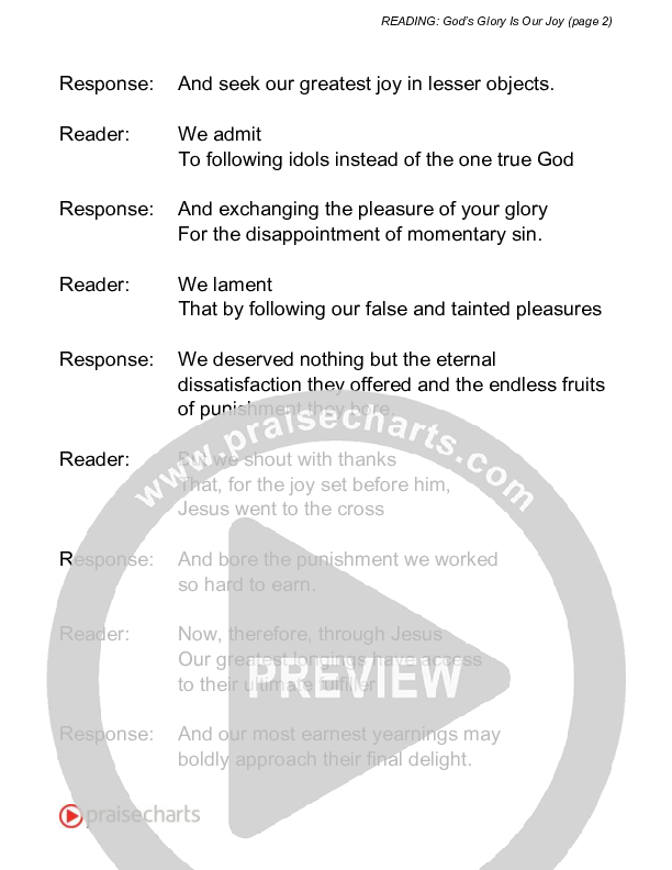 God's Glory Is Our Joy (Reading) Reading (David Bowden Readings)