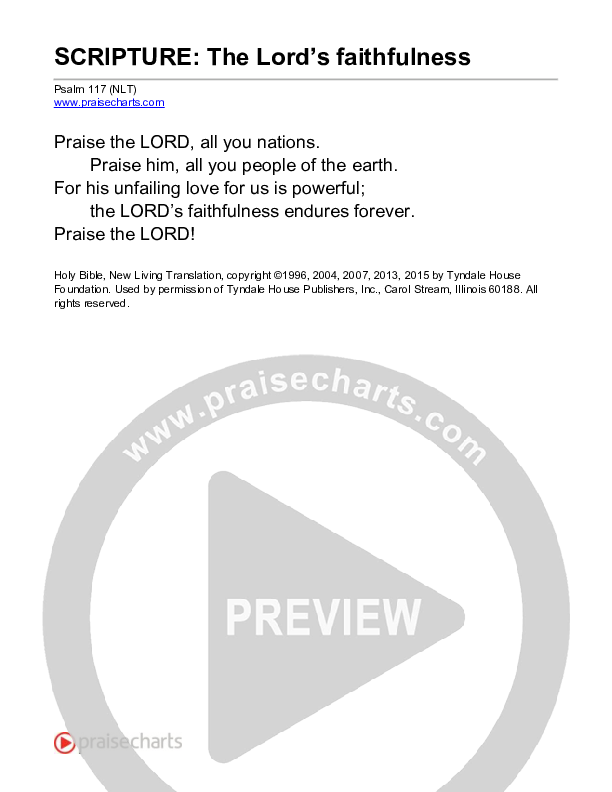 The Lord's Faithfulness (Psalm 117) Reading (Scripture)