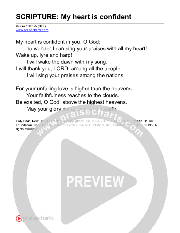 My Heart Is Confident (Psalm 108) Reading (Scripture)