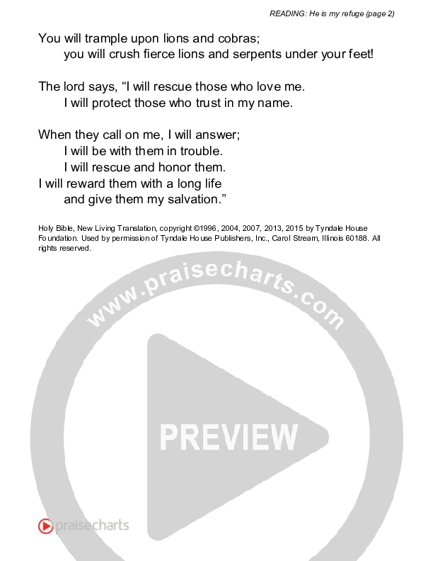 He Is My Refuge (Psalm 91) Reading (Scripture)