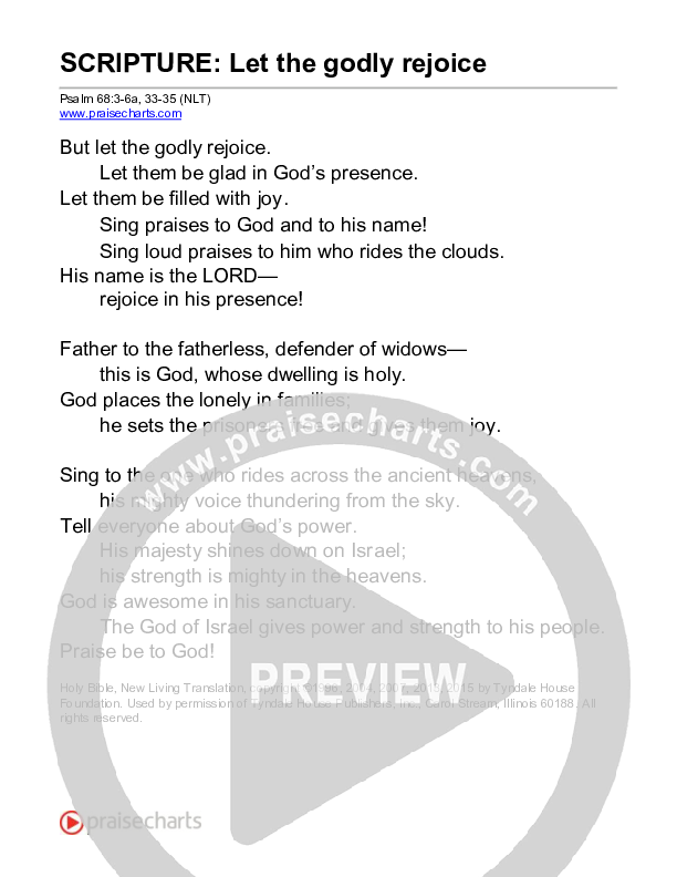 Let The Godly Rejoice (Psalm 68) Reading (Scripture)