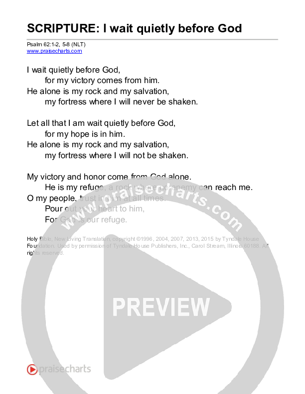 I Wait Quietly Before God (Psalm 62) Reading (Scripture)