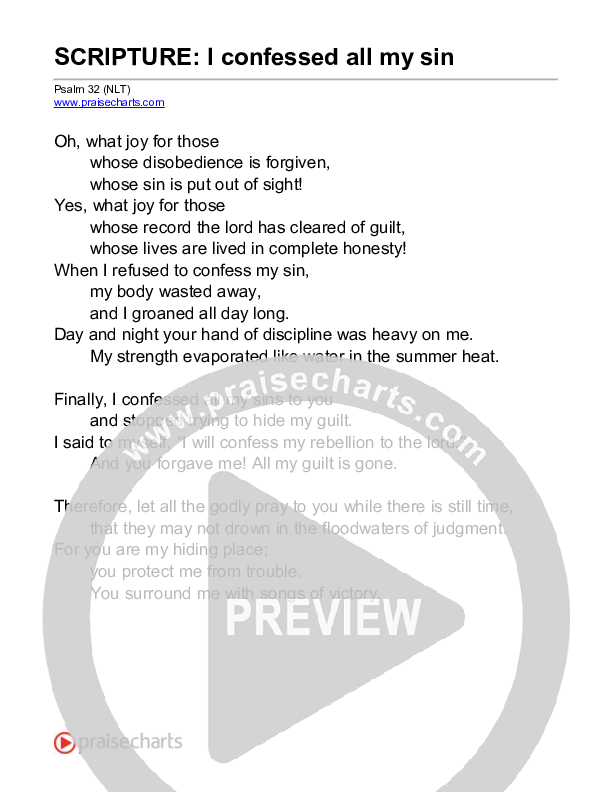 I Confessed All My Sin (Psalm 32) Reading (Scripture)