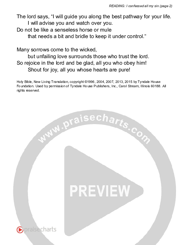 I Confessed All My Sin (Psalm 32) Reading (Scripture)