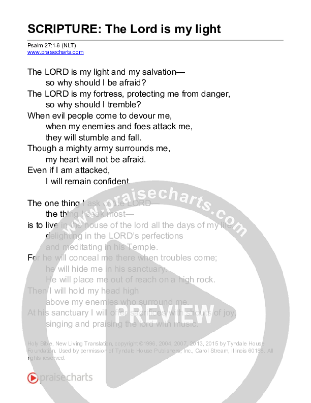 The Lord Is My Light (Psalm 27) Reading (Scripture)