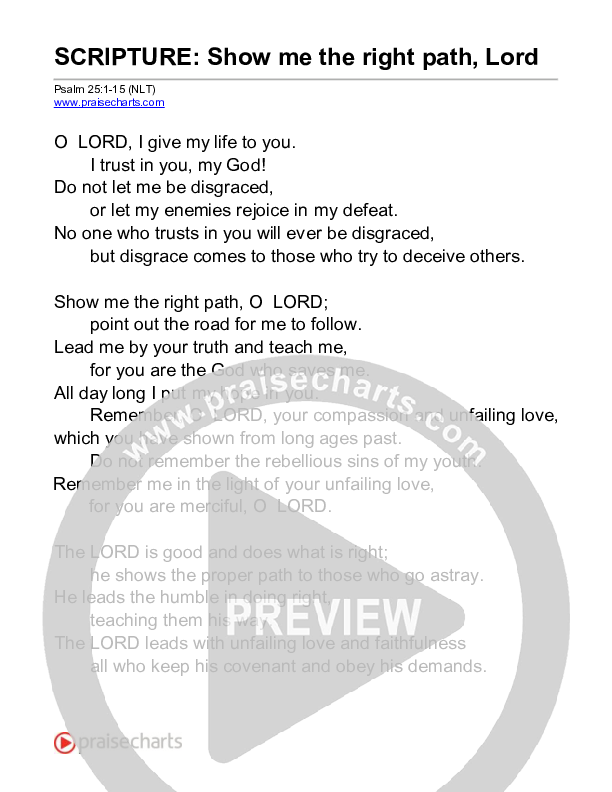 Show Me The Right Path, Lord (Psalm 25) Reading (Scripture)