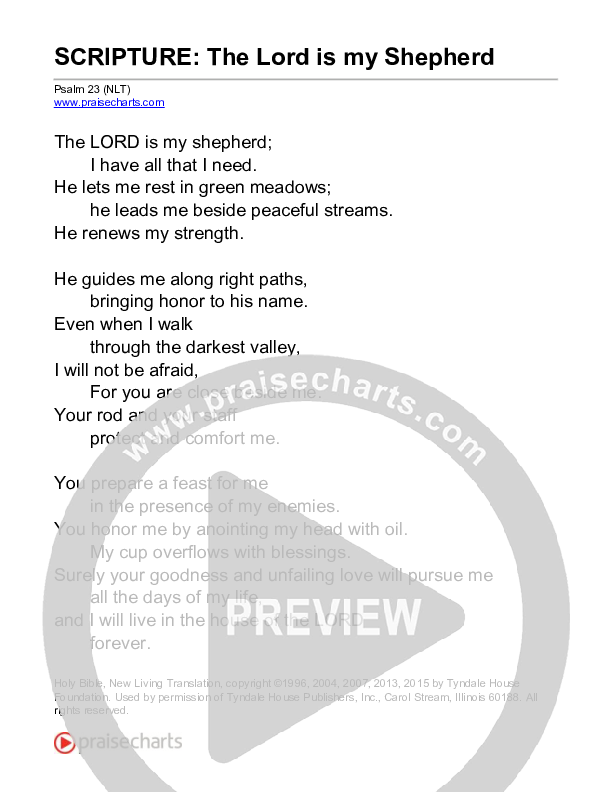 The Lord Is My Shepherd (Psalm 23) Reading (Scripture)