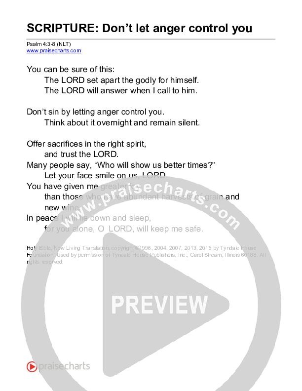 Don't Let Anger Control You (Psalm 4) Reading (Scripture)