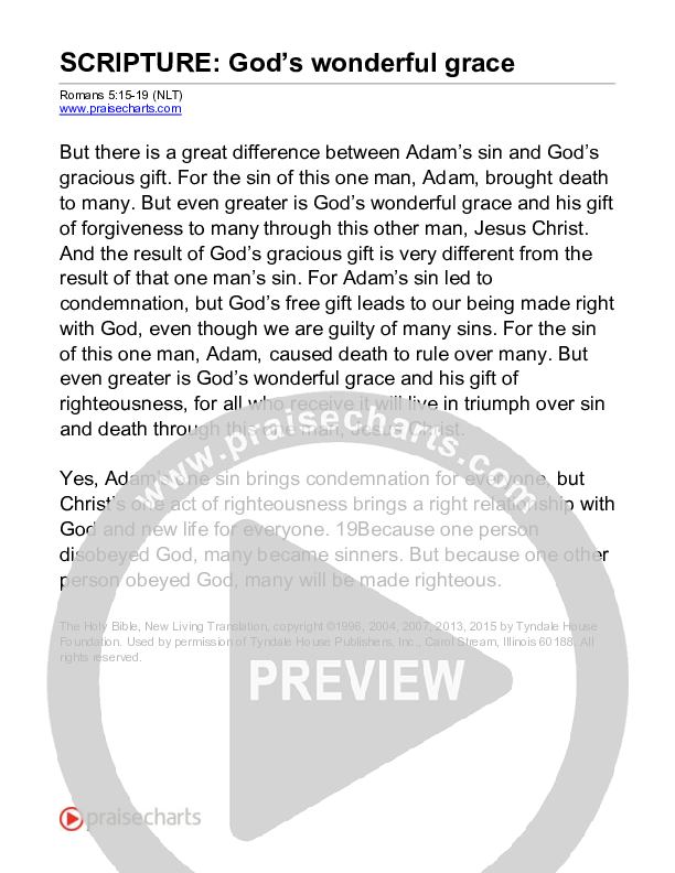 God's Wonderful Grace (Romans 5) Reading (Scripture)