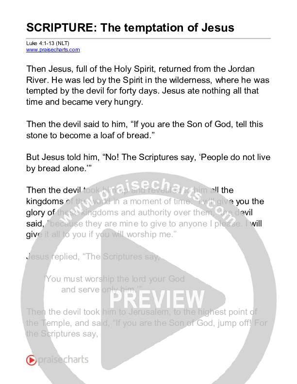 The Temptation Of Jesus (Luke 4) Reading (Scripture)