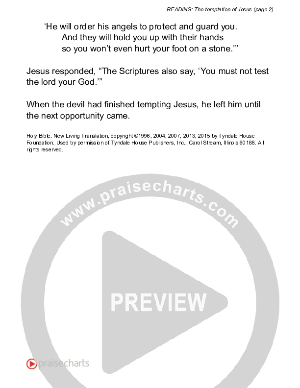 The Temptation Of Jesus (Luke 4) Reading (Scripture)