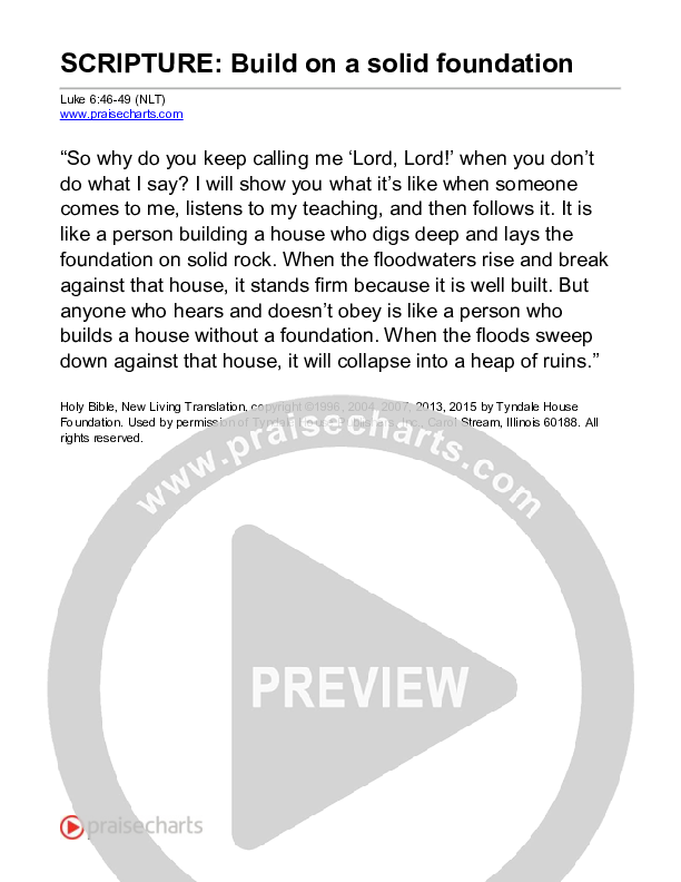 Build On A Solid Foundation (Luke 6) Reading (Scripture)