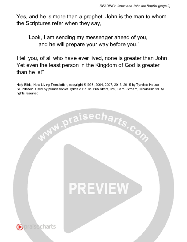 Jesus And John The Baptist (Luke 7) Reading (Scripture)