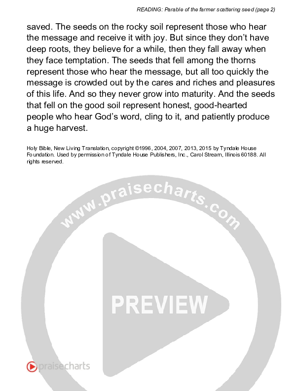 Parable Of The Farmer Scattering Seed (Luke 8) Reading (Scripture)