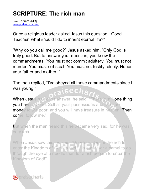 The Rich Man (Luke 18) Reading (Scripture)