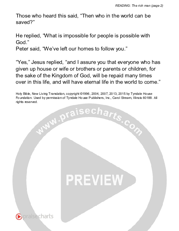 The Rich Man (Luke 18) Reading (Scripture)