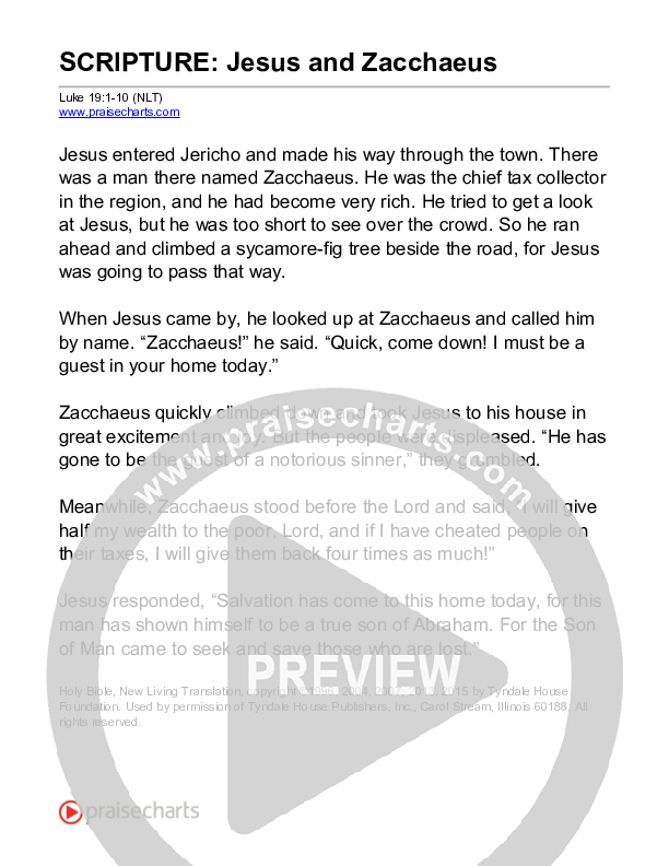 Jesus And Zacchaeus (Luke 19) Sheet Music PDF (Scripture) - PraiseCharts