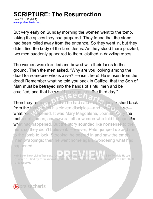 The Resurrection (Luke 24) Reading (Scripture)