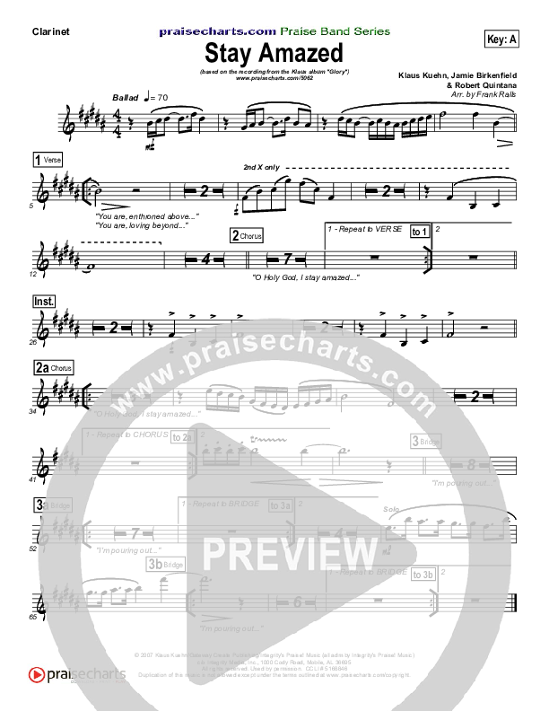 Stay Amazed Clarinet (Klaus)