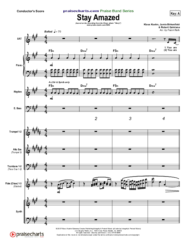 Stay Amazed Conductor's Score (Klaus)