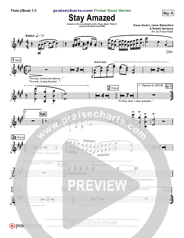 Stay Amazed Flute/Oboe 1/2/3 (Klaus)