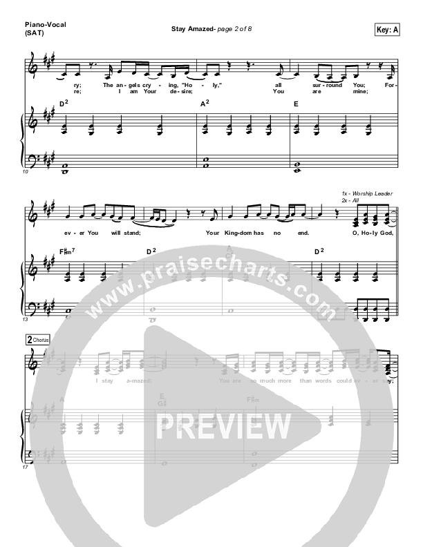 Stay Amazed Piano/Vocal (SAT) (Klaus)