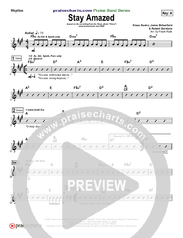 Stay Amazed Rhythm Chart (Klaus)