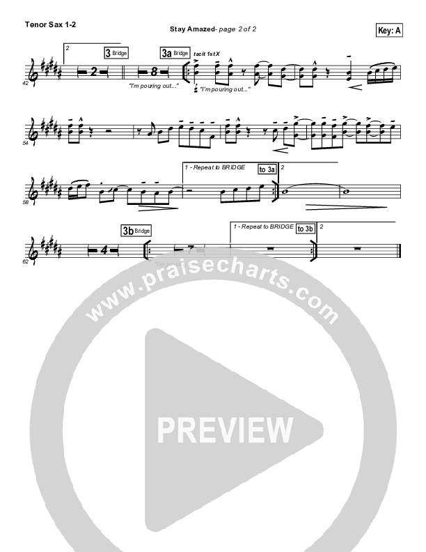 Stay Amazed Tenor Sax 1/2 (Klaus)