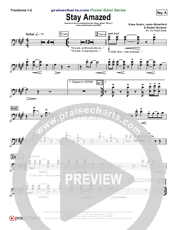 Stay Amazed Trombone 1/2 (Klaus)