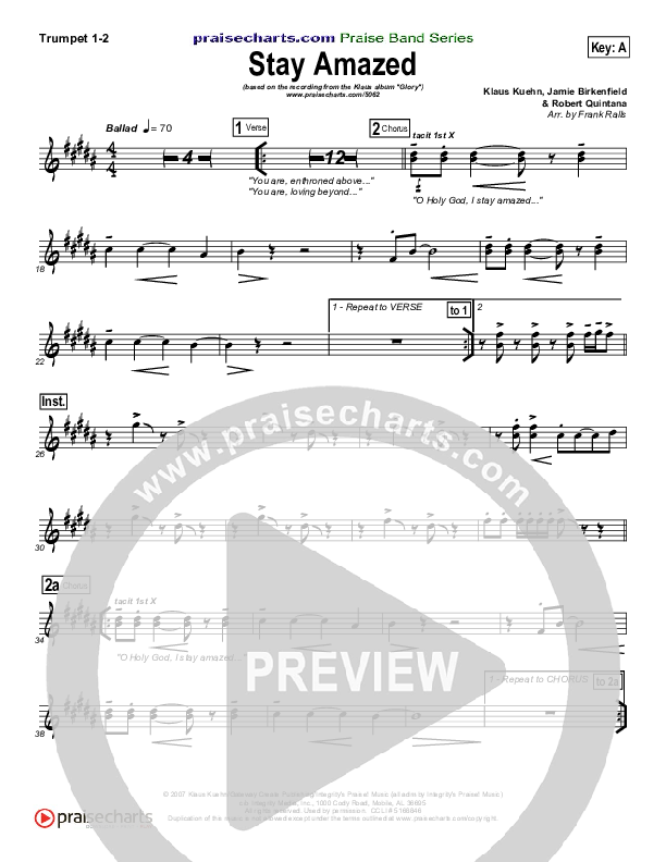 Stay Amazed Trumpet 1,2 (Klaus)