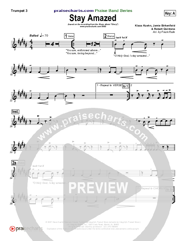 Stay Amazed Trumpet 3 (Klaus)
