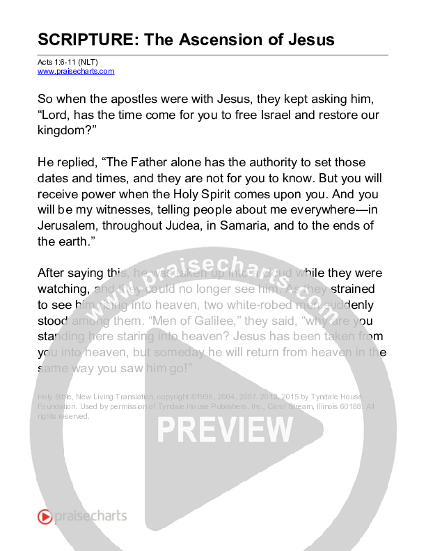 The Ascension Of Jesus (Acts 1) Reading (Scripture)