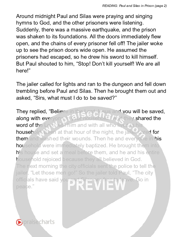 Paul And Silas In Prison (Acts 16) Reading (Scripture)
