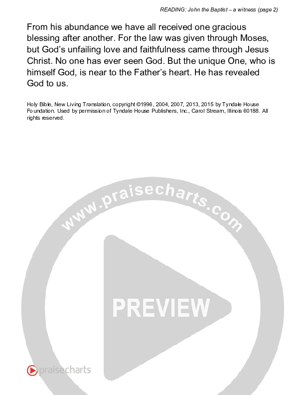 John The Baptist - A Witness (John 1) Reading (Scripture)