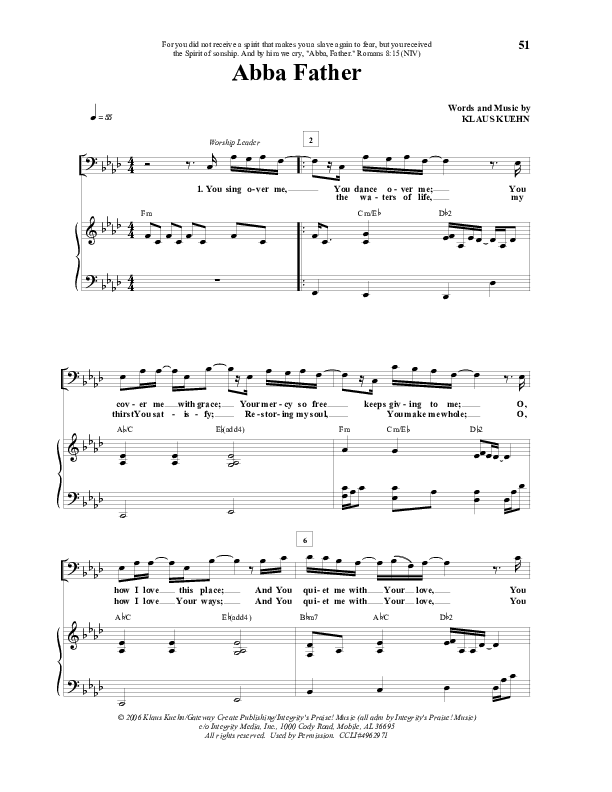 Abba Father Piano/Vocal (Klaus)