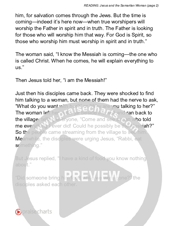 Jesus And The Samaritan Woman (John 5) Reading (Scripture)