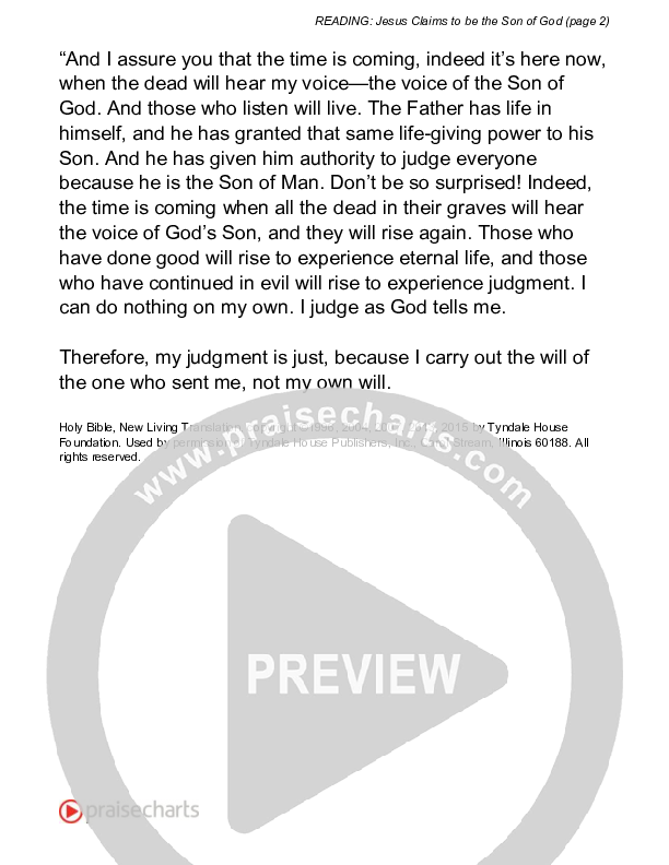 Jesus Claims To Be The Son Of God (John 6) Reading (Scripture)