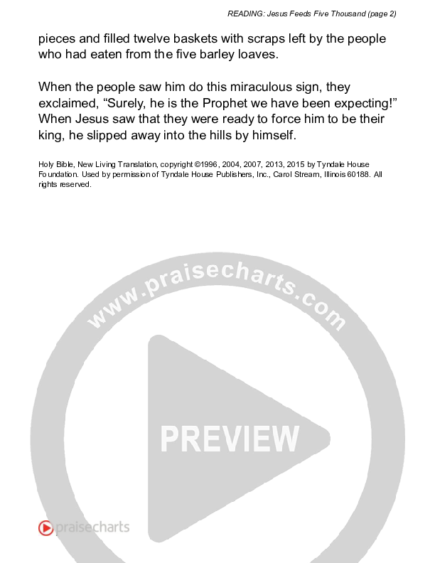 Jesus Feeds Five Thousand (John 6) Reading (Scripture)