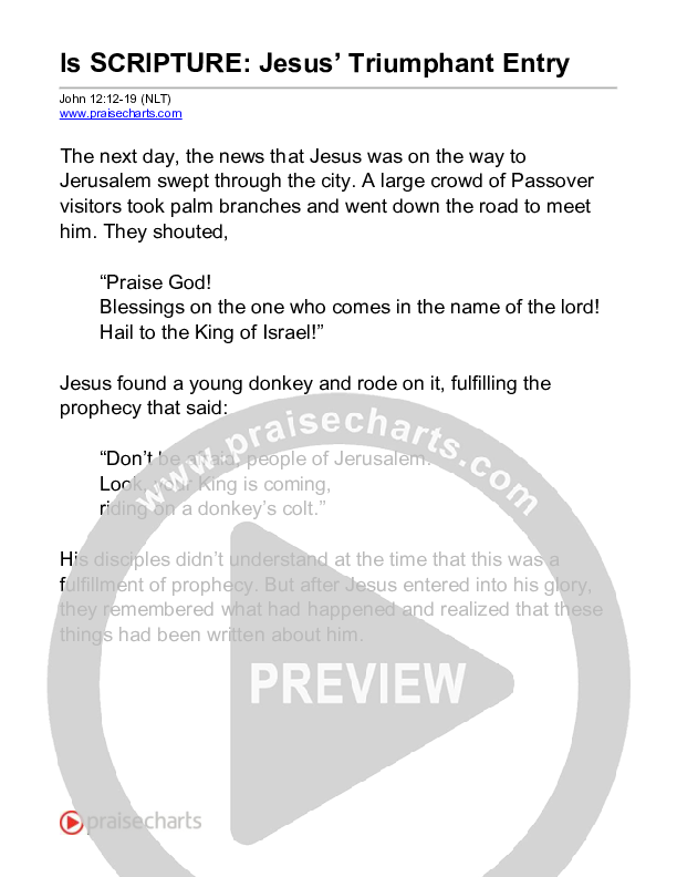 Jesus Triumhant Entry (John 12) Reading (Scripture)
