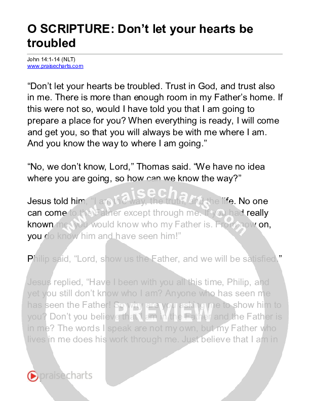 Don't Let Your Hearts Be Troubled (John 14) Reading (Scripture)