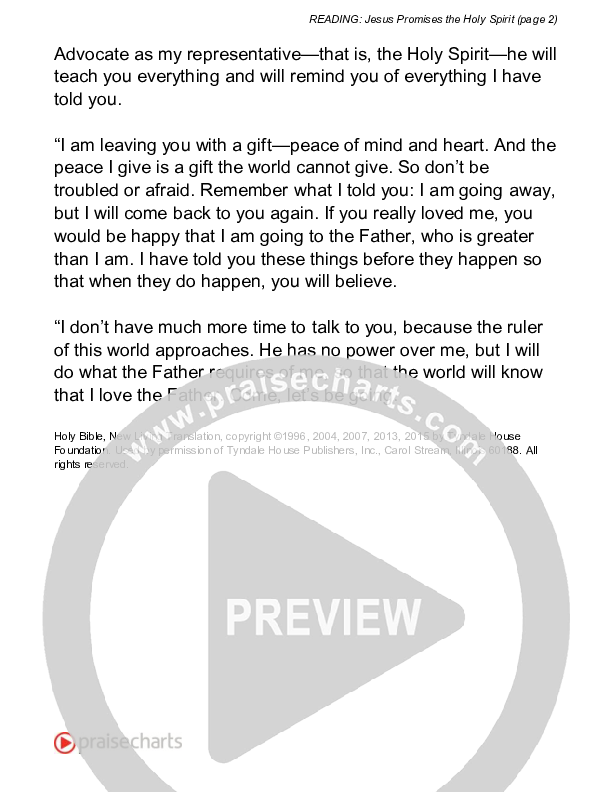 Jesus Promises The Holy Spirit (John 14) Reading (Scripture)