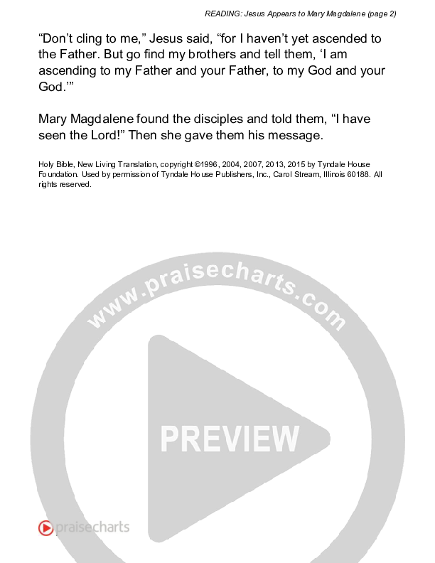 Jesus Appears To Mary Magdalene (John 20) Reading (Scripture)