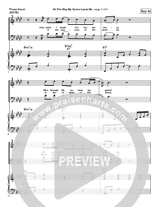 All The Way My Savior Leads Me Piano/Vocal (Chris Tomlin)