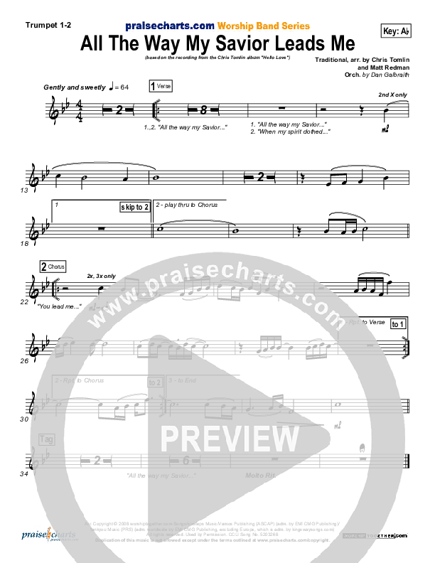 All The Way My Savior Leads Me Brass Pack (Chris Tomlin)