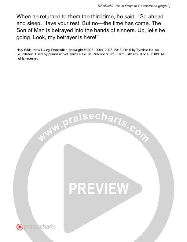 Jesus Prays In Gethsemane (Mark 14) Reading (Scripture)