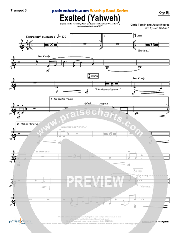 Exalted (Yahweh) Trumpet 3 (Chris Tomlin)