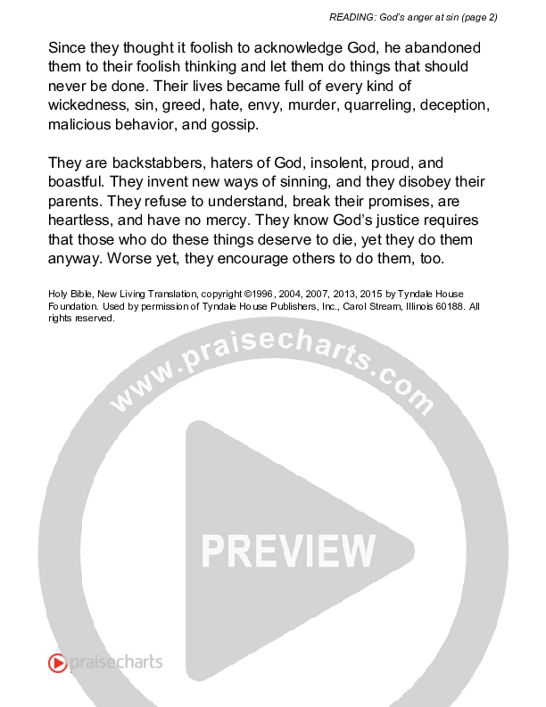 God's Anger At Sin (Romans 1) Reading (Scripture)