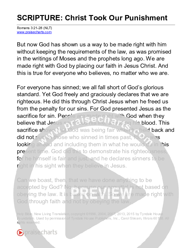 Christ Took Our Punishment (Romans 3) Reading (Scripture)